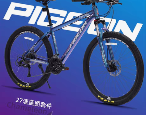 转卖飞鸽山地自行车铝合金变色龙车架26寸轮...