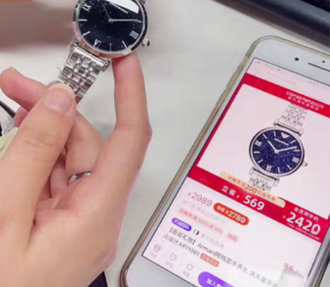 香港代购 阿玛尼手表满天星玫瑰金网红手表石...