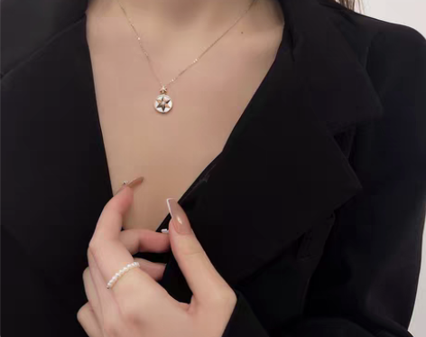 转卖是你的守护星系列银镀金项链钻石吊坠女 ...