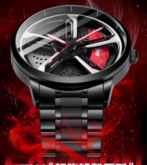 奥迪rs7刀锋轮毂手表轮毂腕表镂空立体改装...