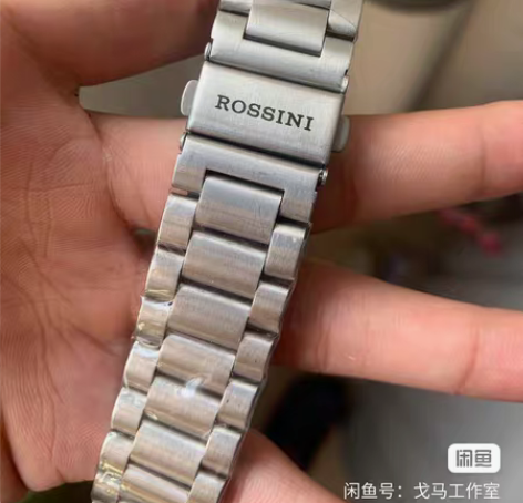 包邮罗西尼机械表钢带折叠扣三珠实心通用表带...