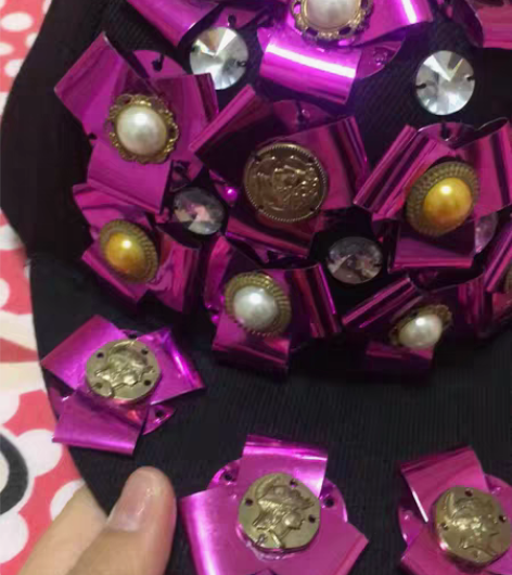 包邮重工镭射枚粉色亮片时尚欧美夜店蹦迪装饰...