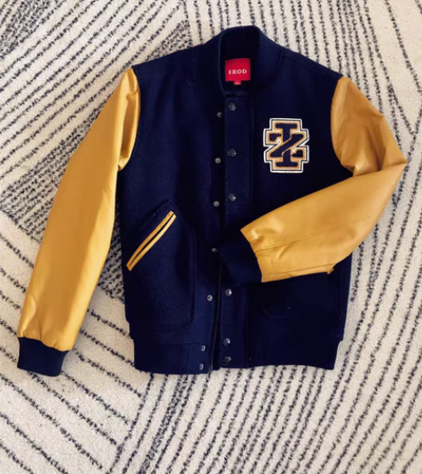 包邮IZOD/男士棒球夹克棉服含55%羊毛...