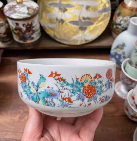 日本回流瓷器全新全品香泉作釉上彩古香花卉小...