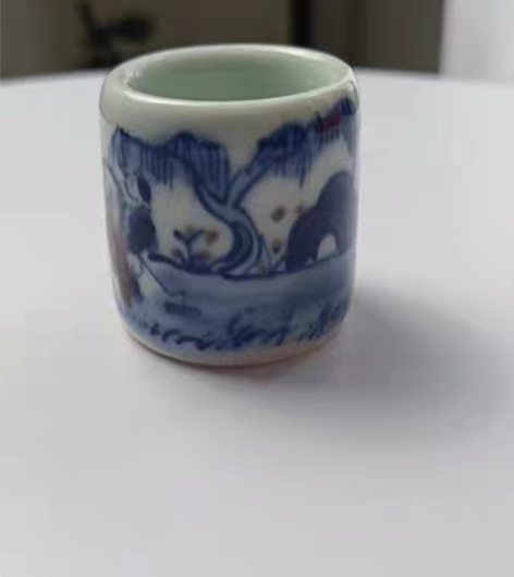 包邮景德镇手绘青花盖置陶瓷紫砂茶壶盖托仿古...