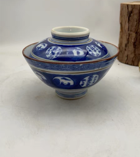 包邮日本回流，老青花盖碗。 除偏远地区包邮...