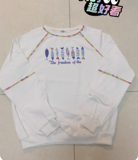 包邮诗曼朵 长袖卫衣 白色和蓝色两件。 白...