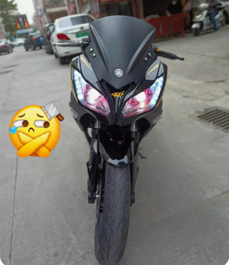 摩托车，极品95新黄色46版花小忍者跑车。...