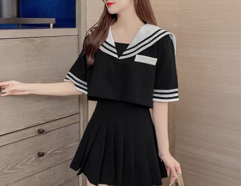 转卖夏季小个子150学生森女日系学院风海军...