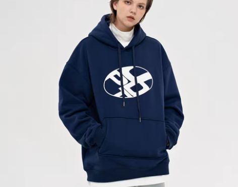 国潮椭圆概念连帽卫衣