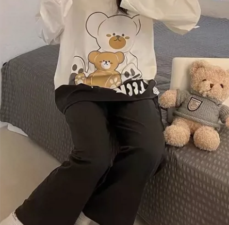 包邮米奇睡衣女春秋季长袖学生韩版卡通宽松大...