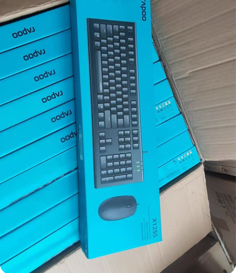 包邮全新雷柏x125s有线键鼠套装 全新未...