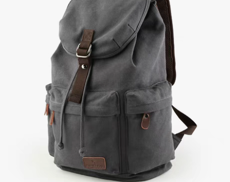 潮流帆布双肩包男大容量旅行包户外出行电脑背...