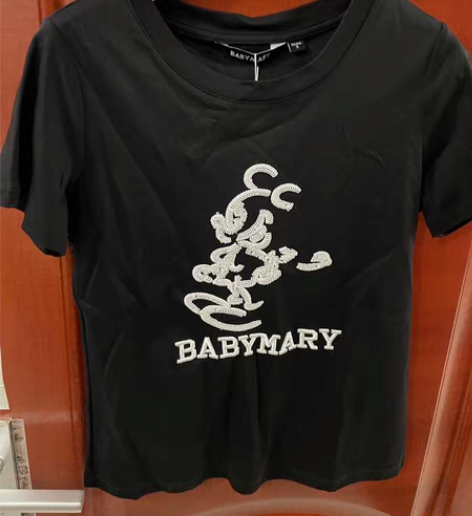 包邮宝贝玛丽米老鼠刺绣钉珠T恤 babym...