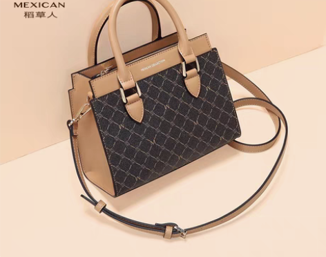 转卖稻草人包包女士手提包高级感通勤单肩包时...