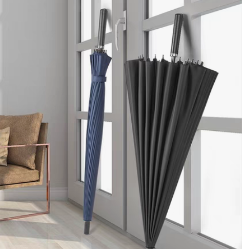 包邮超大雨伞半自动12骨折叠雨伞黑胶晴雨两...