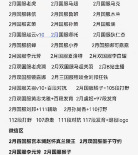 包邮#游戏帐号#二月国服租号 王者荣耀在榜...