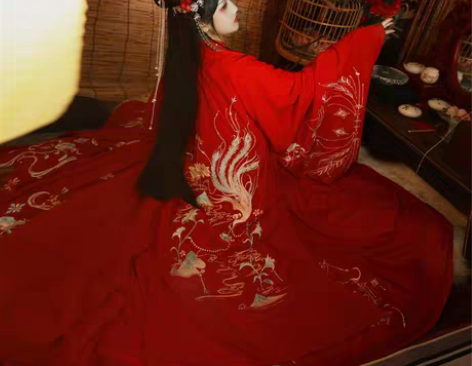 包邮（凤求凰）汉青月原创重工刺绣花嫁款情侣...