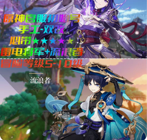 原神官服 雷电将军+流浪者 冒险等级5-1...