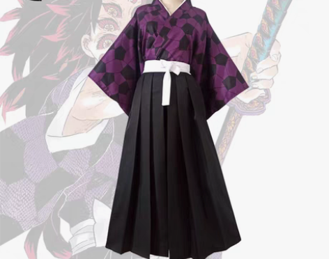 转卖鬼灭之刃动漫展服装+黑死牟cos服++...