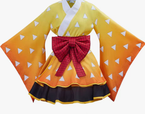 包邮鬼灭之刃cos服 我妻善逸和服cosp...