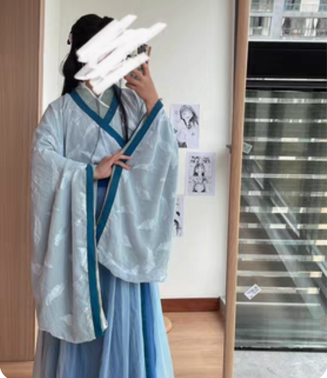 实体店入的魏晋风汉服三件套,没有品牌,本人...