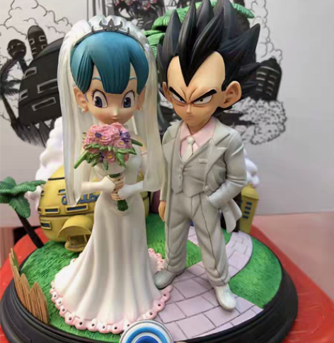 包邮龙珠贝吉塔+布尔玛婚礼限定GK手办模玩...