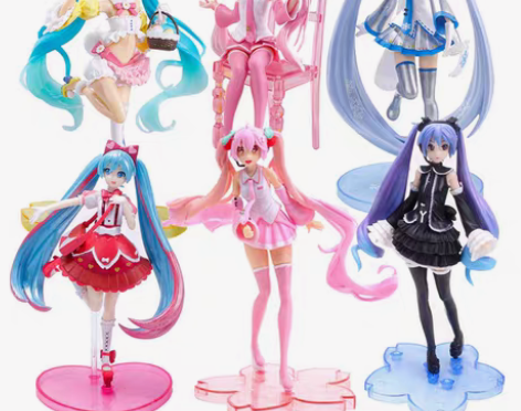 包邮初音未来手办樱花兔子雪初音可爱少女心车...