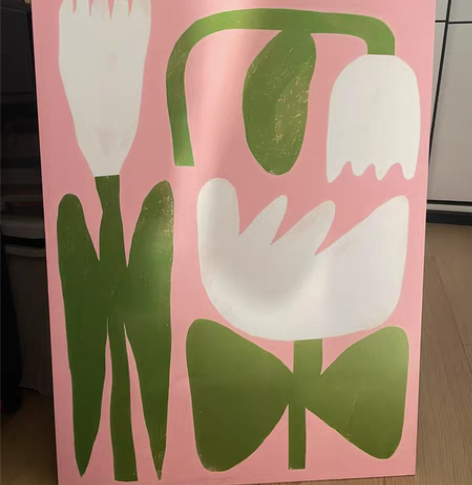 装饰画客厅法式ins风花卉清新海报摆台落地...