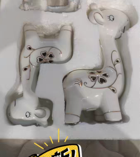 全新 长颈鹿 陶瓷工艺品 新居乔迁礼品家居...