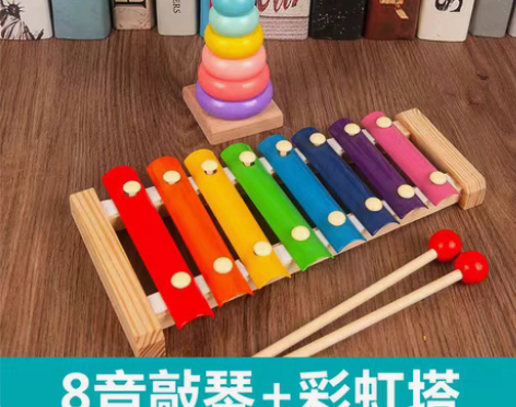 包邮儿童婴幼儿早教益智启蒙手敲琴小木琴绕珠...