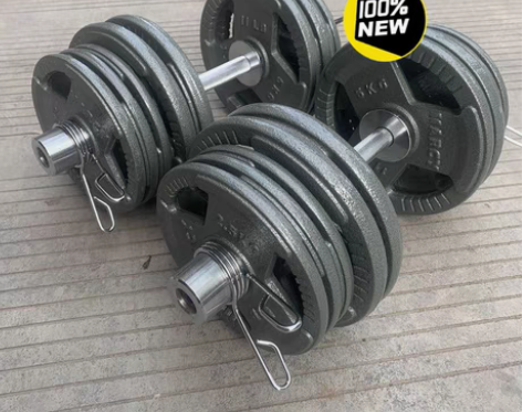 包邮全新纯铁可调节重量烤漆哑铃男士大重量2...