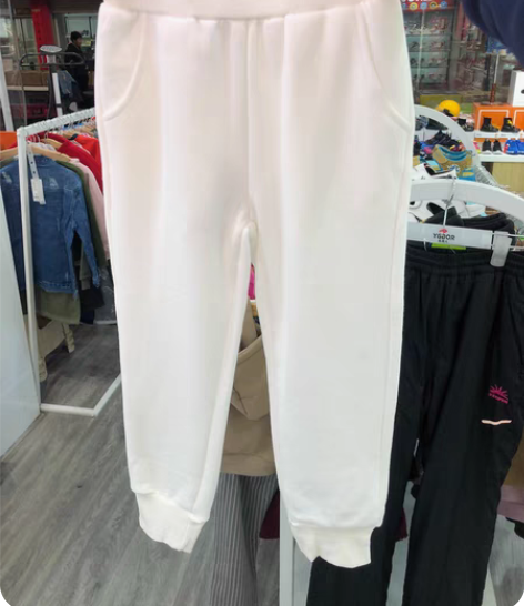 安歌迪春秋款纯棉白色运动裤就剩90码110...