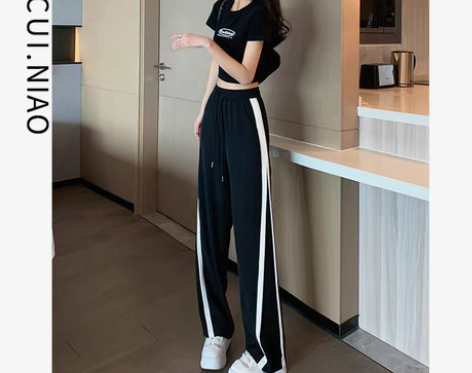 转卖冰丝阔腿裤女高腰垂坠感胖mm大码夏季薄...