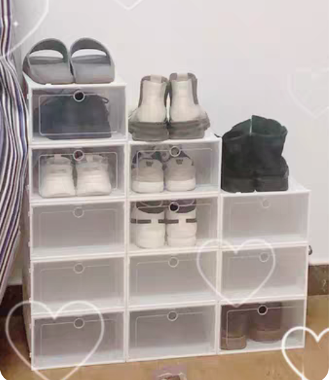 包邮[十二个]塑料鞋盒翻盖鞋盒简易鞋，柜鞋...