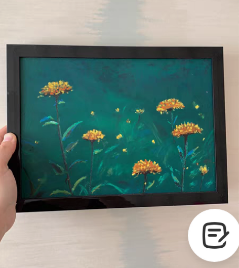 包邮纯手绘油画 风景画 《野花》 本幅介绍...