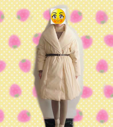 包邮#羽绒服 低价出售均码米色羽绒服。全新...