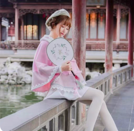 店：森女部落 樱雨墨落，原创设计小斗篷（已...