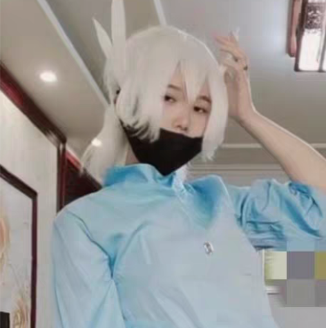 白鸟假发有耳朵是找老师定制的有金色的带子1...