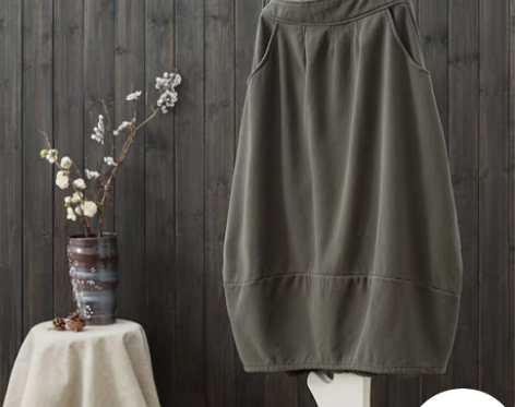 转卖文艺复古棉麻加绒加厚女装宽松纯色棉裙a...