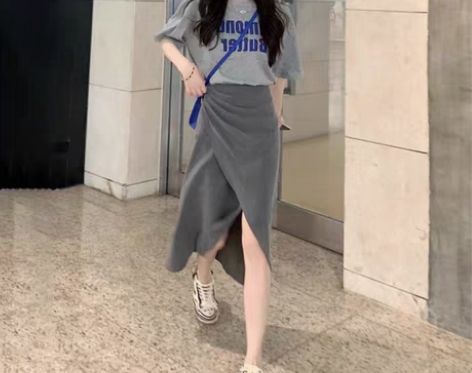 转卖高级感网红炸街时尚休闲运动风灰色短袖t...