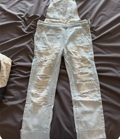 Stradivarius 音符 破洞背带牛...