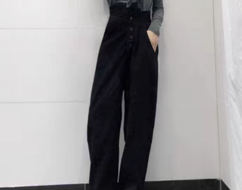 转卖单肩牛仔背带裤女2021早秋新款高腰宽...