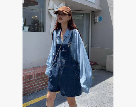 转卖GILLANN 复古背带裤女薄夏季新款...