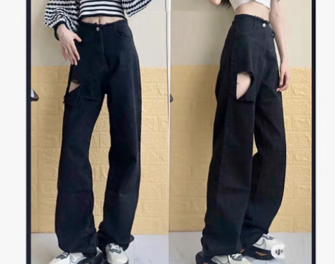 转卖2020年秋装新款复古高腰显瘦显高黑色...