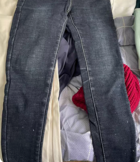 加绒牛仔显瘦铅笔裤窄腿裤棉裤 一条M,一条...