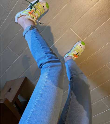 转卖韩国 波拉家高级定制春 修腿神裤~蓝色...