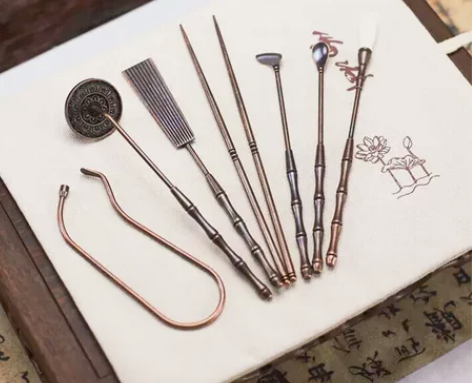 纯铜紫铜香道工具七件套打拓空熏香篆入门香道...