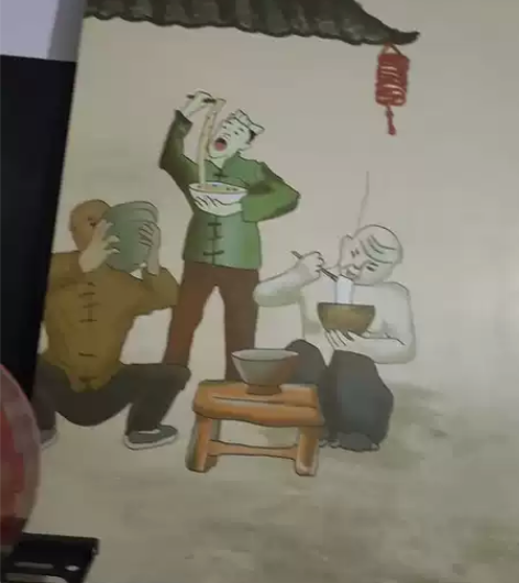 面馆面店装饰画陕西小吃美食东北面馆无框画东...