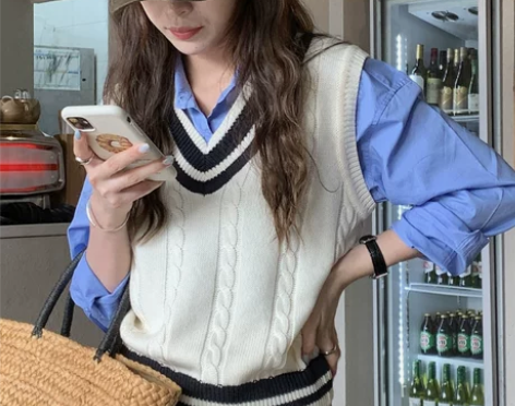 针织马甲秋装上衣女早秋外套背心羊毛衫羊绒衫...